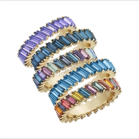 ZIRCONIA INLAID GOLD RING - Picture 1 of 8